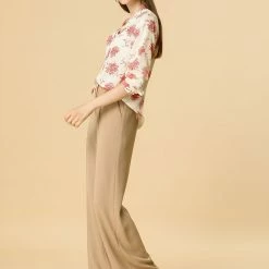 Allegra K Women's Long Sleeve Tie V Neck Chrysanthemum Floral Print Top 25 Allegra K Women's Long Sleeve Tie V Neck Chrysanthemum Floral Print Top