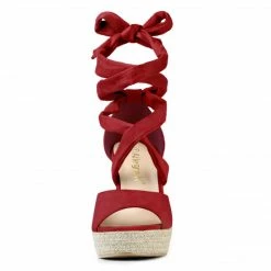 Allegra K Women's Lace Up Espadrilles Wedges Sandals Shoes