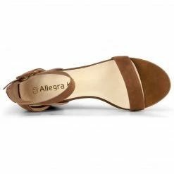 Allegra K Women's Ankle Strap Block Low Heel Sandals Shoes