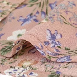 Allegra K Long Sleeve Button Down Ditsy Floral Shirt Women