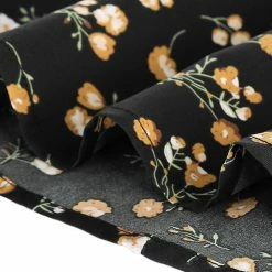 Allegra K Clothing Women Floral Crossover V Neck Petal Sleeves Flowy Dress With Belt