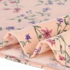 Women Allegra K Floral Print 3/4 Raglan Sleeve Drawstring Round Neck Blouse