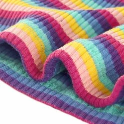 Allegra K Faux Wrap Knit Top In Striped Rainbow 39 Allegra K Faux Wrap Knit Top In Striped Rainbow