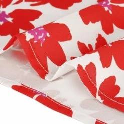 Allegra K Women's Ruffle 3/4 Sleeves Pleated Stand Collar Tie Keyhole Back Floral Printed Blouse Top 49 Allegra K Women's Ruffle 3/4 Sleeves Pleated Stand Collar Tie Keyhole Back Floral Printed Blouse Top