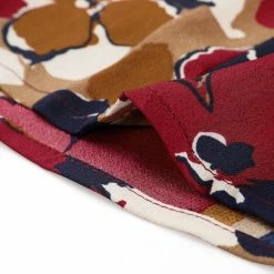 Women Allegra K Floral V-neck Belted Bishop Sleeve Button Front Dress