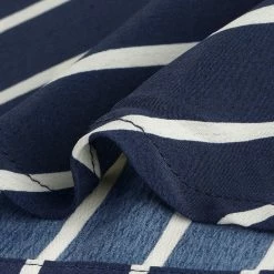 Allegra K V Neck 3/4 Sleeve Casual Striped Chiffon Blouse Women