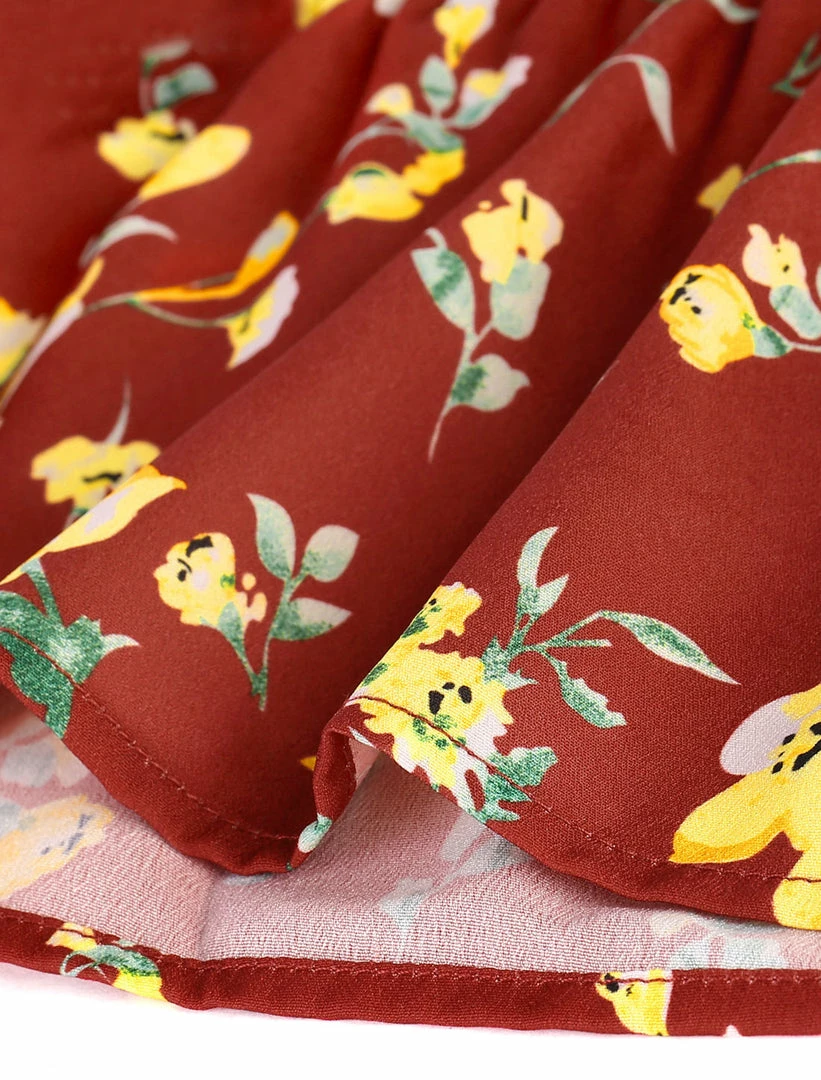 Allegra K Floral Cap Sleeve Smock Waist Skater Dress 9 Allegra K Floral Cap Sleeve Smock Waist Skater Dress