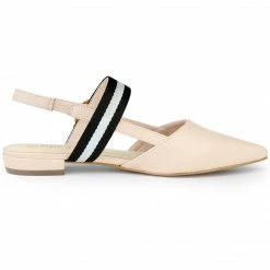 Allegra K Women's Pointed Toe Slingback Flat Pumps