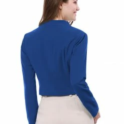 Allegra K Women Collarless Cropped Blazer