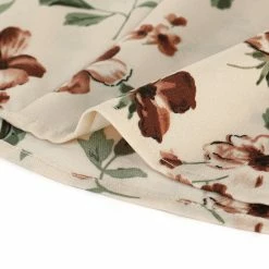 Allegra K Floral Ruffle Tie Neck Long Sleeve Blouse Women