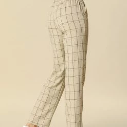 Allegra K Women's Plaid Trousers Pockets Straight Leg Pants 73 Allegra K Women's Plaid Trousers Pockets Straight Leg Pants