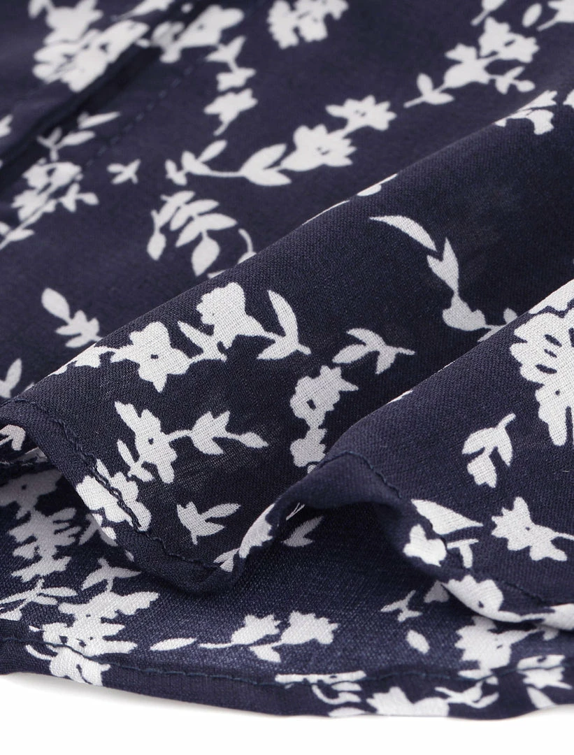 Women Allegra K Floral Print Top Ruffle V Neck Long Sleeves Button Down Shirt 9 Women Allegra K Floral Print Top Ruffle V Neck Long Sleeves Button Down Shirt