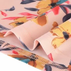 Allegra K Boat Neck Bell Sleeve Floral Dress Women