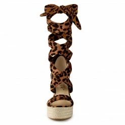 Allegra K Shoes Women's Espadrille Platform Wedges Heel Lace Up Sandals