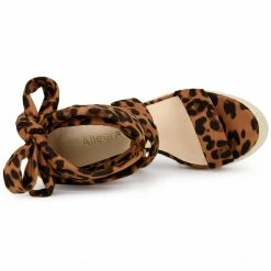 Allegra K Shoes Women's Espadrille Platform Wedges Heel Lace Up Sandals