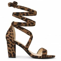 Allegra K Women's Crisscross Lace Up Mid Block Heels Sandals 43 Allegra K Women's Crisscross Lace Up Mid Block Heels Sandals