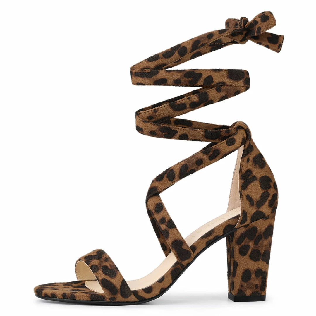 Allegra K Women's Crisscross Lace Up Mid Block Heels Sandals 10 Allegra K Women's Crisscross Lace Up Mid Block Heels Sandals