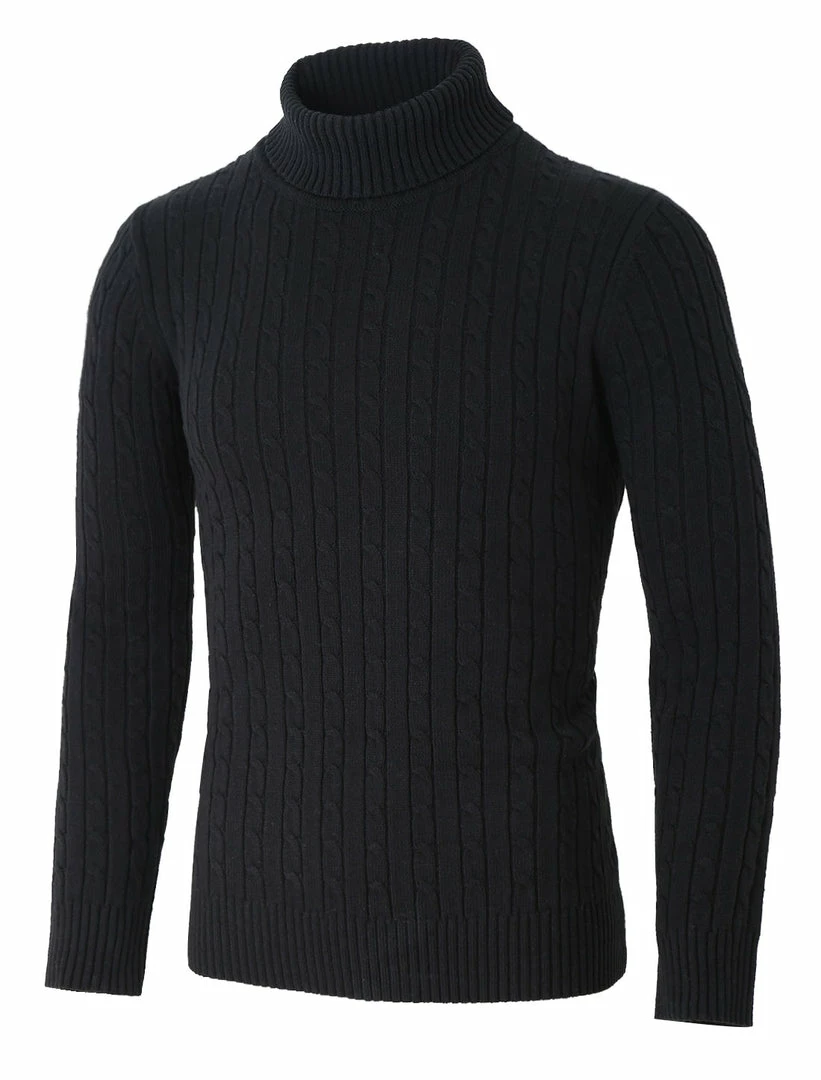 Allegra K HZ161106 R10 Men Turtleneck Long Sleeves Pullover Cable Knitted Sweater 18 Allegra K HZ161106 R10 Men Turtleneck Long Sleeves Pullover Cable Knitted Sweater