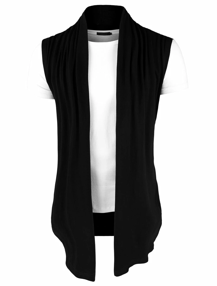 Allegra K Men Casual Open Front Sleeveless Irregular Hem Cardigan Vest With No Button 38 Allegra K Men Casual Open Front Sleeveless Irregular Hem Cardigan Vest With No Button