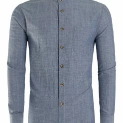 Allegra K Men Banded Collar Shirt Washed Cotton Long Sleeve Casual Button Down Shirts 44 Allegra K Men Banded Collar Shirt Washed Cotton Long Sleeve Casual Button Down Shirts