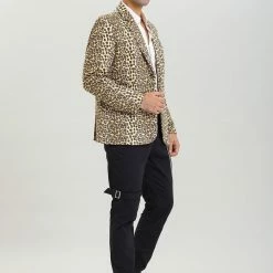 Allegra K Men Vintage Leopard Print Luxury Notched Lapel Slim Fit Fashion Stylish Jacket Blazer 51 Allegra K Men Vintage Leopard Print Luxury Notched Lapel Slim Fit Fashion Stylish Jacket Blazer