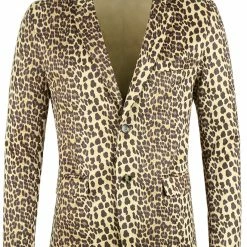 Allegra K Men Vintage Leopard Print Luxury Notched Lapel Slim Fit Fashion Stylish Jacket Blazer 48 Allegra K Men Vintage Leopard Print Luxury Notched Lapel Slim Fit Fashion Stylish Jacket Blazer