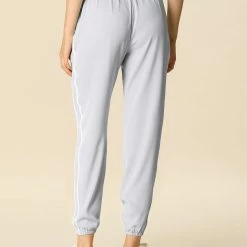 Allegra K Women's Casual Side Stripe Elastic Waist Cropped Pants