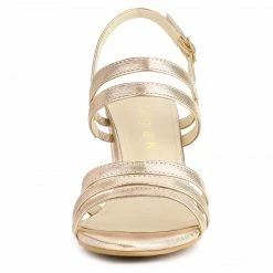 Allegra K Women's Open Toe Block High Heels Ankle Strap Sandals Shoes