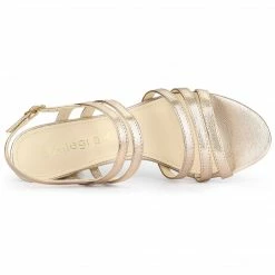 Allegra K Women's Open Toe Block High Heels Ankle Strap Sandals Shoes