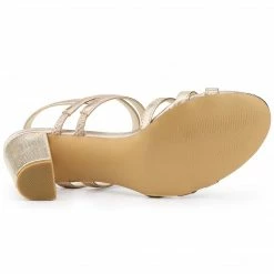 Allegra K Women's Open Toe Block High Heels Ankle Strap Sandals Shoes