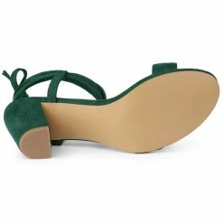 Allegra K Women's Lace Up Chunky Heels Sandals