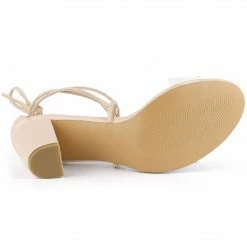 Allegra K Women's Clear Strap Block Heel Lace Up Heels Sandals Shoes 51 Allegra K Women's Clear Strap Block Heel Lace Up Heels Sandals Shoes