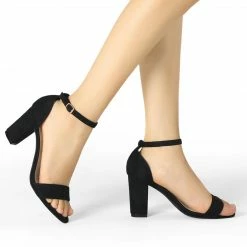 Allegra K Women's Open Toe Ankle Strap Chunky High Heel Sandals Shoes 39 Allegra K Women's Open Toe Ankle Strap Chunky High Heel Sandals Shoes