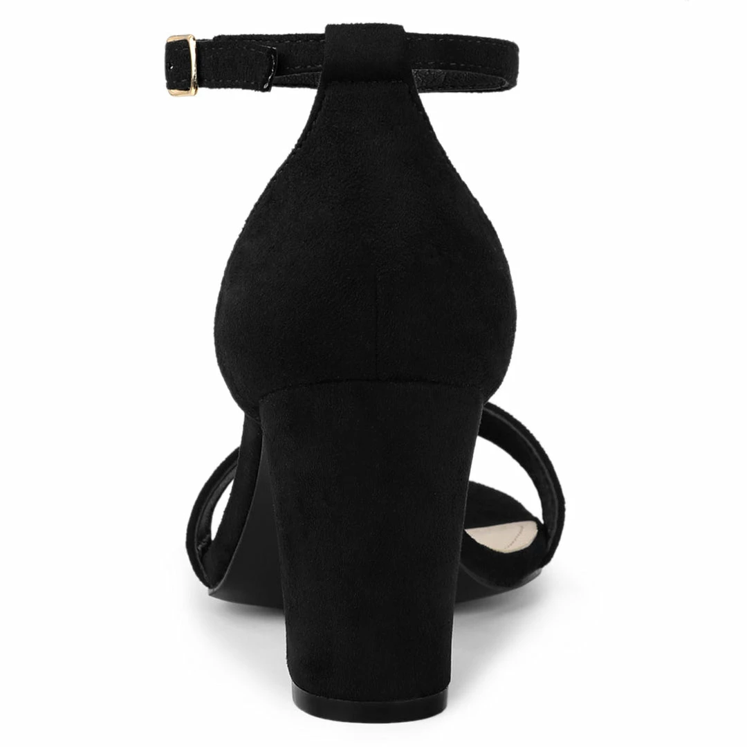 Allegra K Women's Open Toe Ankle Strap Chunky High Heel Sandals Shoes 21 Allegra K Women's Open Toe Ankle Strap Chunky High Heel Sandals Shoes