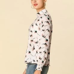 Allegra K Floral Mock Neck Long Sleeve Blouse Women 31 Allegra K Floral Mock Neck Long Sleeve Blouse Women