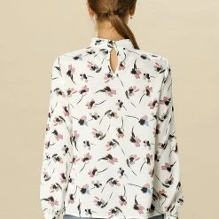 Allegra K Floral Mock Neck Long Sleeve Blouse Women 26 Allegra K Floral Mock Neck Long Sleeve Blouse Women