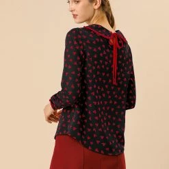 Allegra K Ruffle Peter Pan Collar Long Sleeve Sweet Casual Blouse 100 Allegra K Ruffle Peter Pan Collar Long Sleeve Sweet Casual Blouse