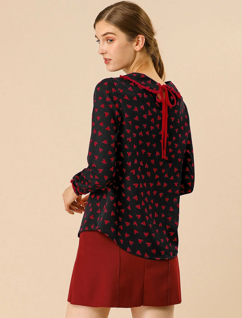 Allegra K Ruffle Peter Pan Collar Long Sleeve Sweet Casual Blouse 29 Allegra K Ruffle Peter Pan Collar Long Sleeve Sweet Casual Blouse