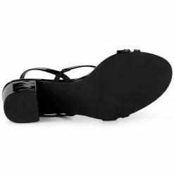 Allegra K Shoes Women's Strappy Slingback Chunky Heels Sandals