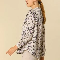 Women Allegra K Elegant Casual Floral Bow Tie Neck Button Up Blouse Shirt 31 Women Allegra K Elegant Casual Floral Bow Tie Neck Button Up Blouse Shirt