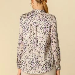 Women Allegra K Elegant Casual Floral Bow Tie Neck Button Up Blouse Shirt 32 Women Allegra K Elegant Casual Floral Bow Tie Neck Button Up Blouse Shirt