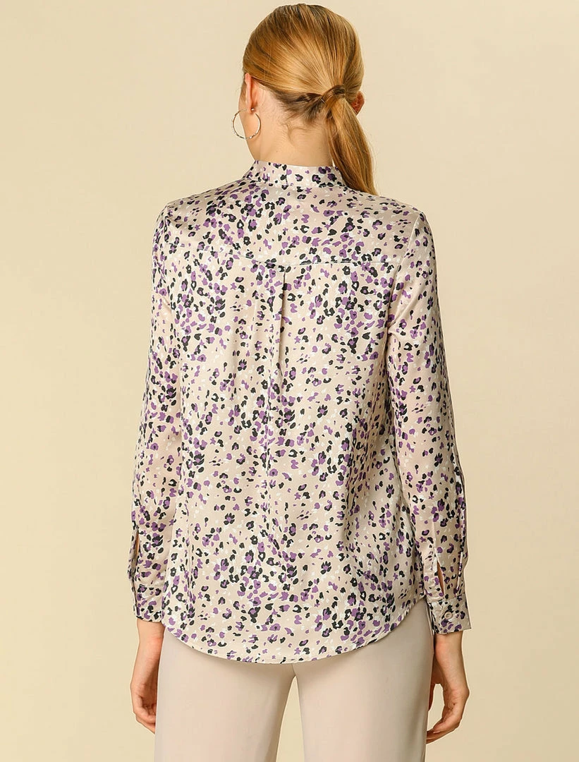 Women Allegra K Elegant Casual Floral Bow Tie Neck Button Up Blouse Shirt 14 Women Allegra K Elegant Casual Floral Bow Tie Neck Button Up Blouse Shirt