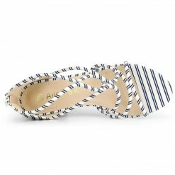 Allegra K Shoes Women's Open Toe Stripe Chunky Heel Sandals 29 Allegra K Shoes Women's Open Toe Stripe Chunky Heel Sandals