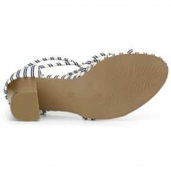 Allegra K Shoes Women's Open Toe Stripe Chunky Heel Sandals 30 Allegra K Shoes Women's Open Toe Stripe Chunky Heel Sandals