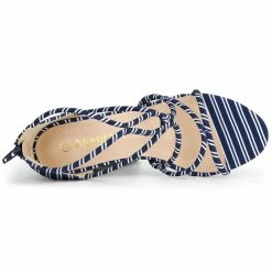 Allegra K Shoes Women's Open Toe Stripe Chunky Heel Sandals 22 Allegra K Shoes Women's Open Toe Stripe Chunky Heel Sandals