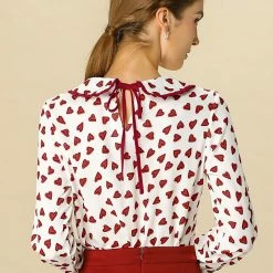 Allegra K Ruffle Peter Pan Collar Long Sleeve Sweet Casual Blouse 94 Allegra K Ruffle Peter Pan Collar Long Sleeve Sweet Casual Blouse