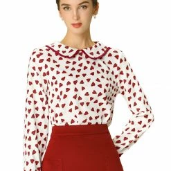 Allegra K Ruffle Peter Pan Collar Long Sleeve Sweet Casual Blouse 96 Allegra K Ruffle Peter Pan Collar Long Sleeve Sweet Casual Blouse