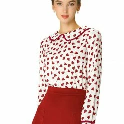 Allegra K Ruffle Peter Pan Collar Long Sleeve Sweet Casual Blouse 92 Allegra K Ruffle Peter Pan Collar Long Sleeve Sweet Casual Blouse