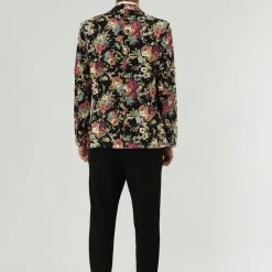 Allegra K Men's Prom Floral Slim Fit One Button Lightweight Prom Suit Blazer Jacket 44 Allegra K Men's Prom Floral Slim Fit One Button Lightweight Prom Suit Blazer Jacket