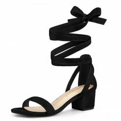 Allegra K Shoes Women's Open Toe Block Heel Lace Up Sandals 31 Allegra K Shoes Women's Open Toe Block Heel Lace Up Sandals